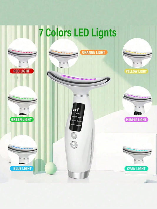 7-in-1 LED Light Therapy Face & Neck Beauty Device