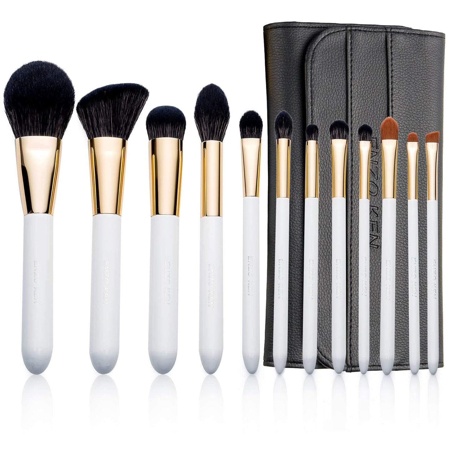 Natural Hair Makeup Brush Set Professional, Fox Hair Makeup Brushes Set with Case
