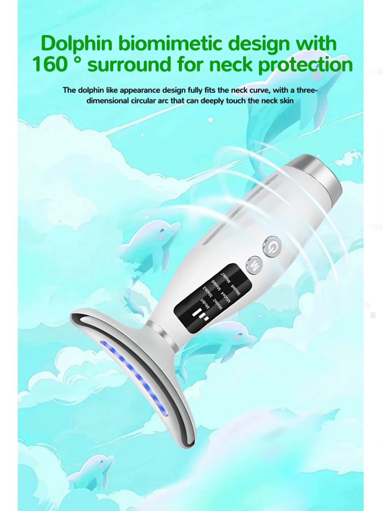 7-in-1 LED Light Therapy Face & Neck Beauty Device