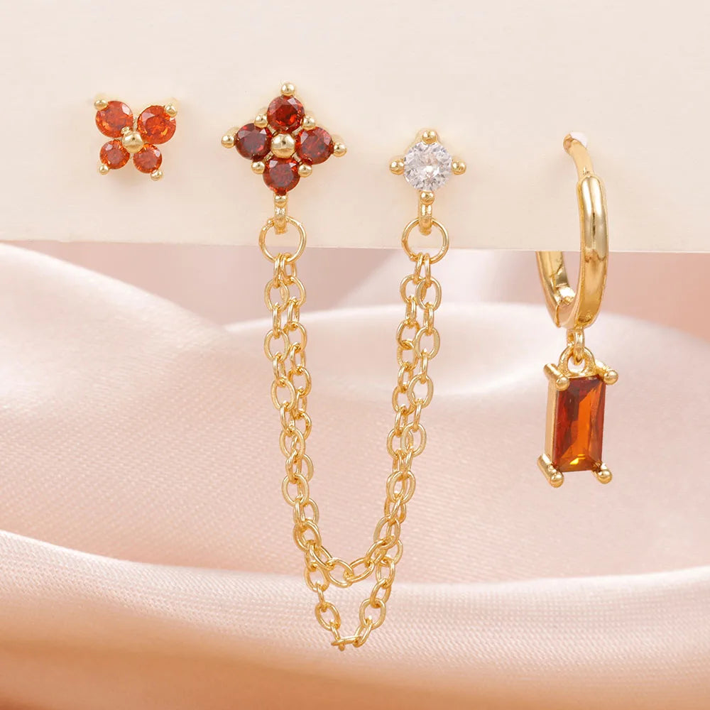 Birthstone Earrings Set