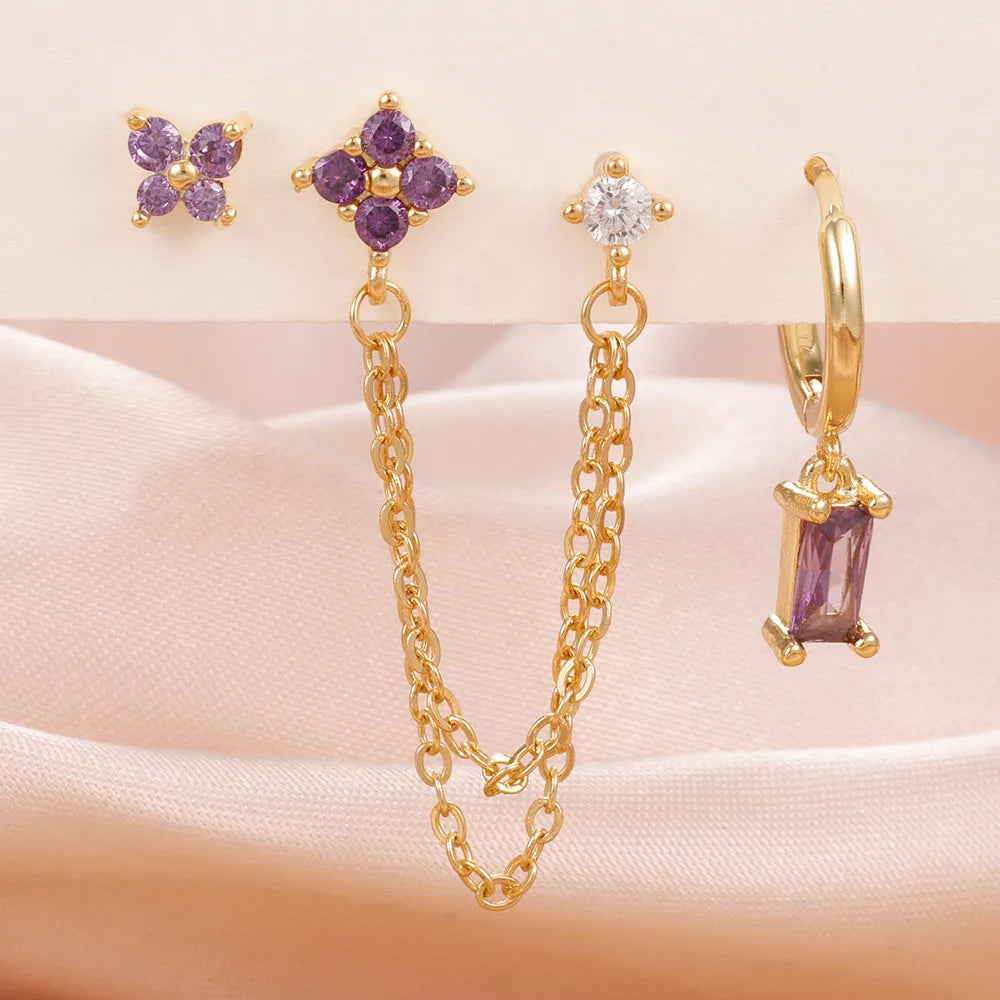Birthstone Earrings Set