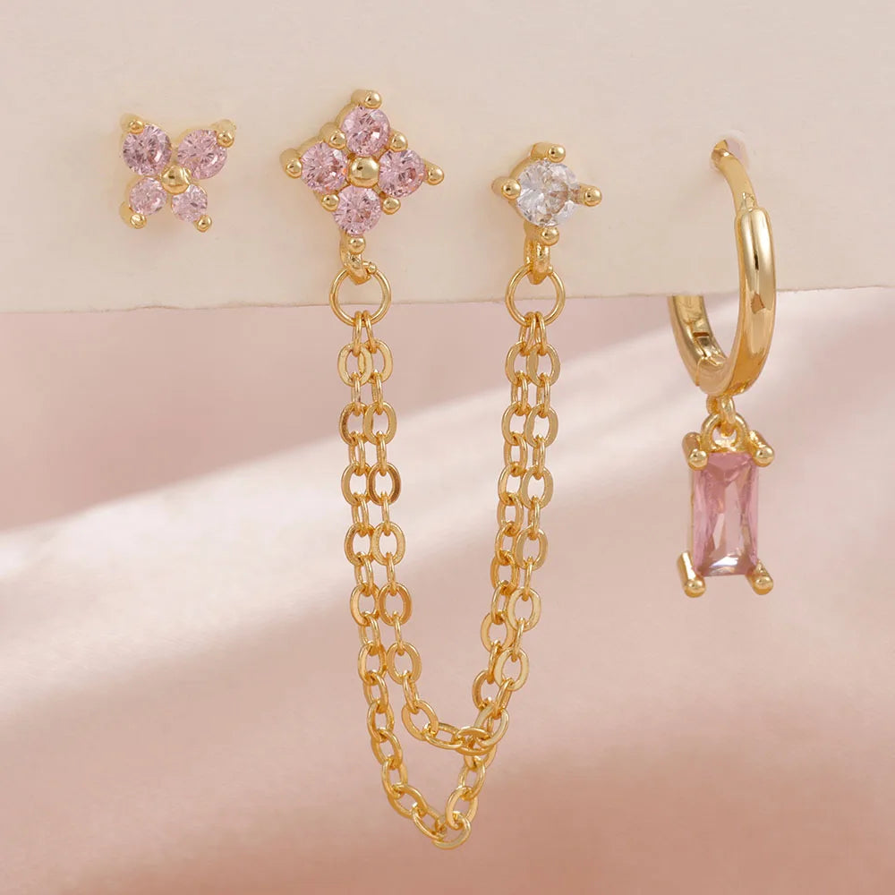 Birthstone Earrings Set