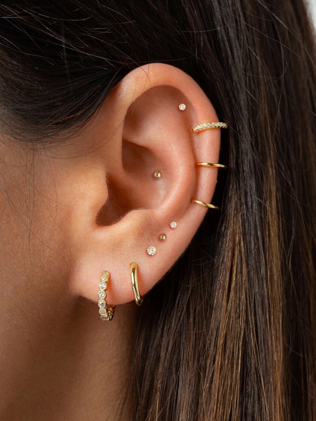 Small Gold Hoop Stud Earrings for Women