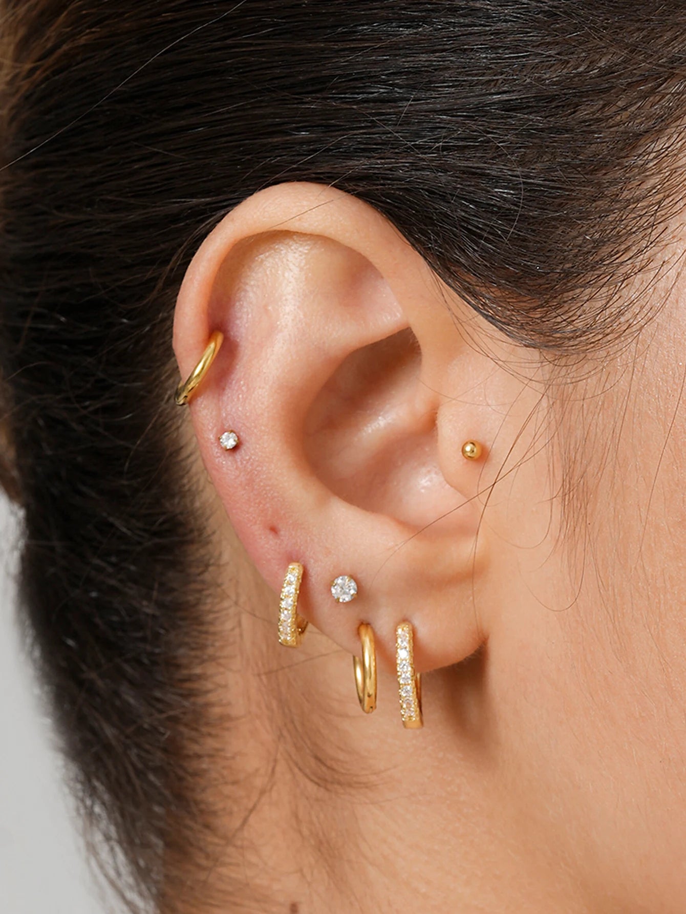 Small Gold Hoop Stud Earrings for Women