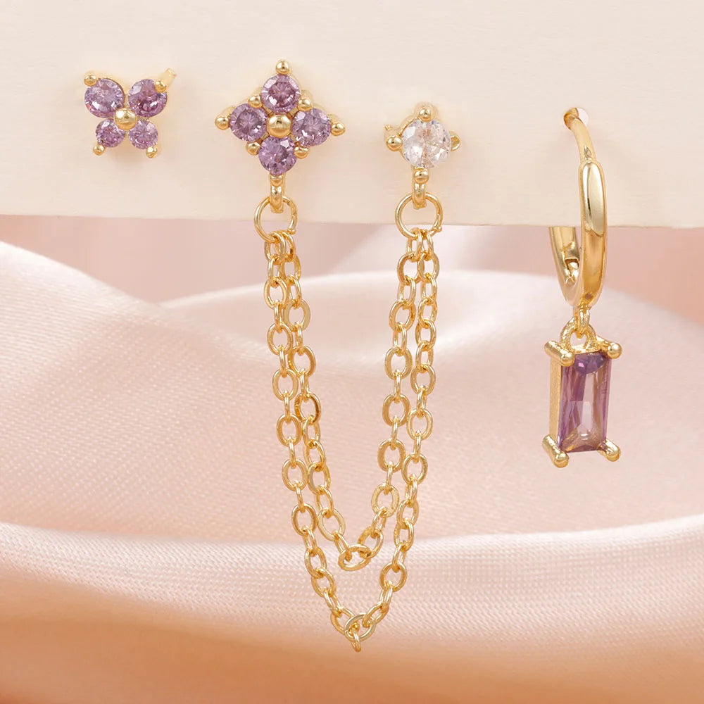 Birthstone Earrings Set