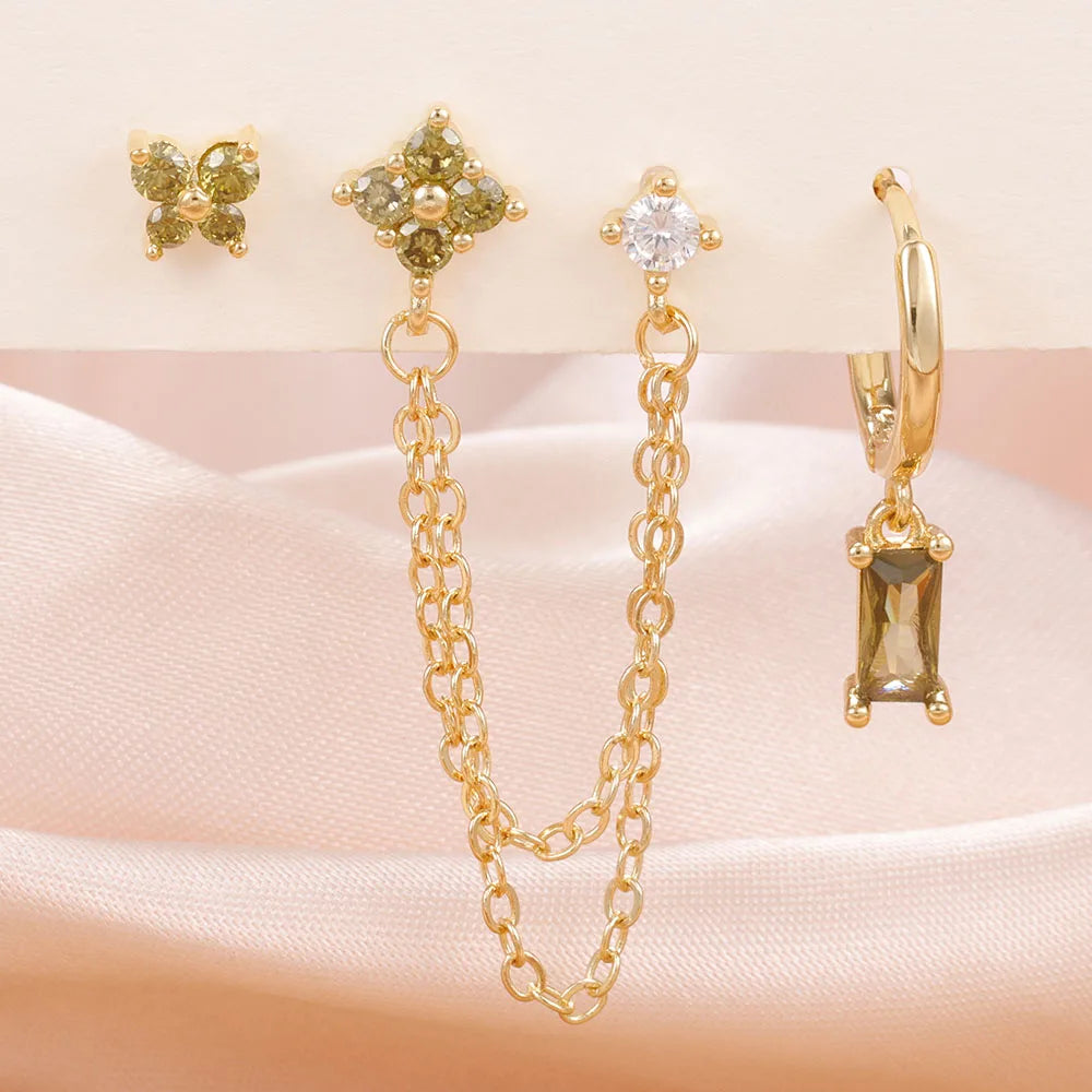 Birthstone Earrings Set