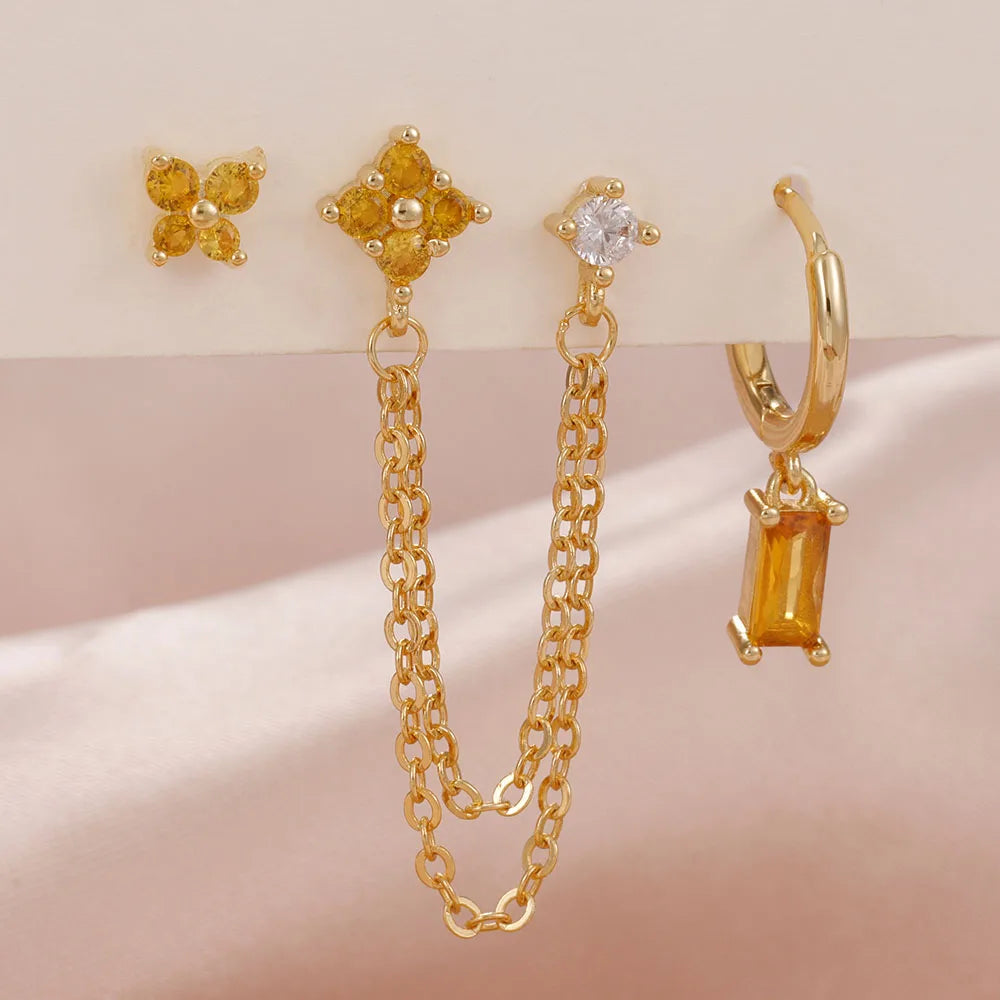 Birthstone Earrings Set