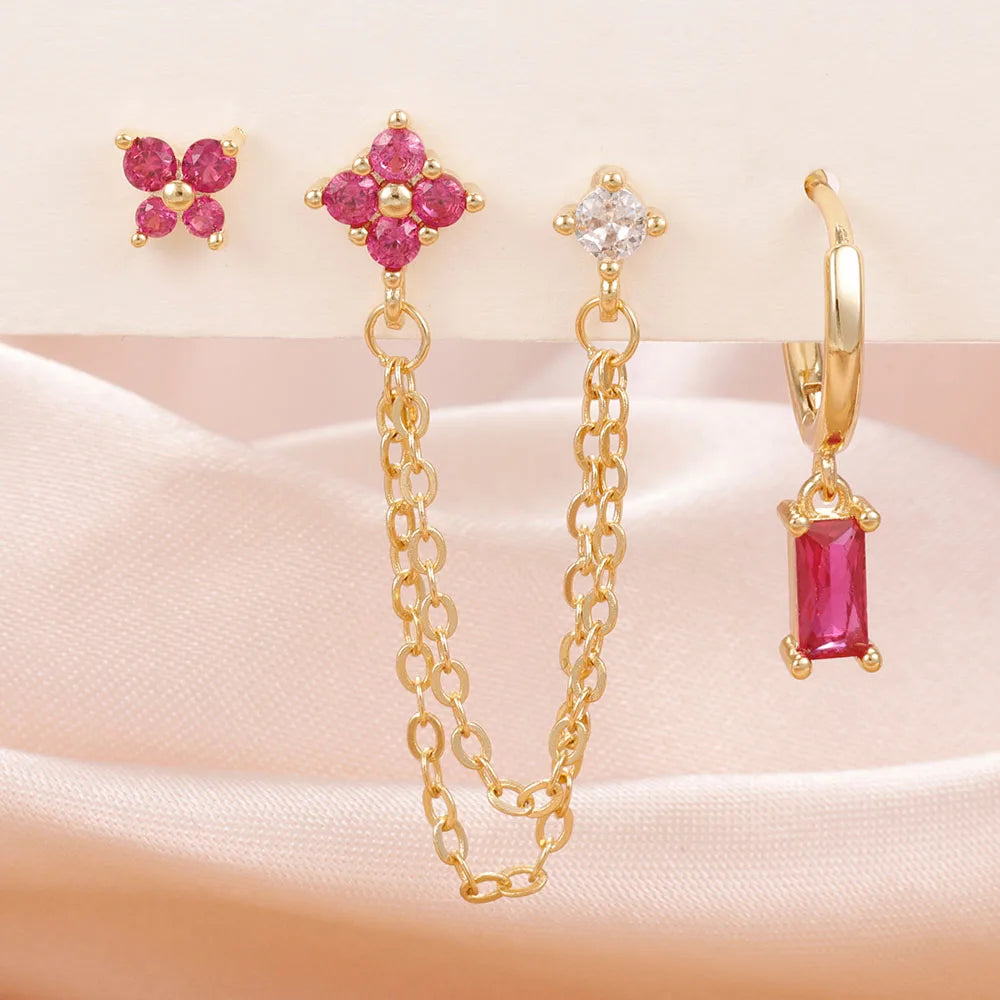 Birthstone Earrings Set