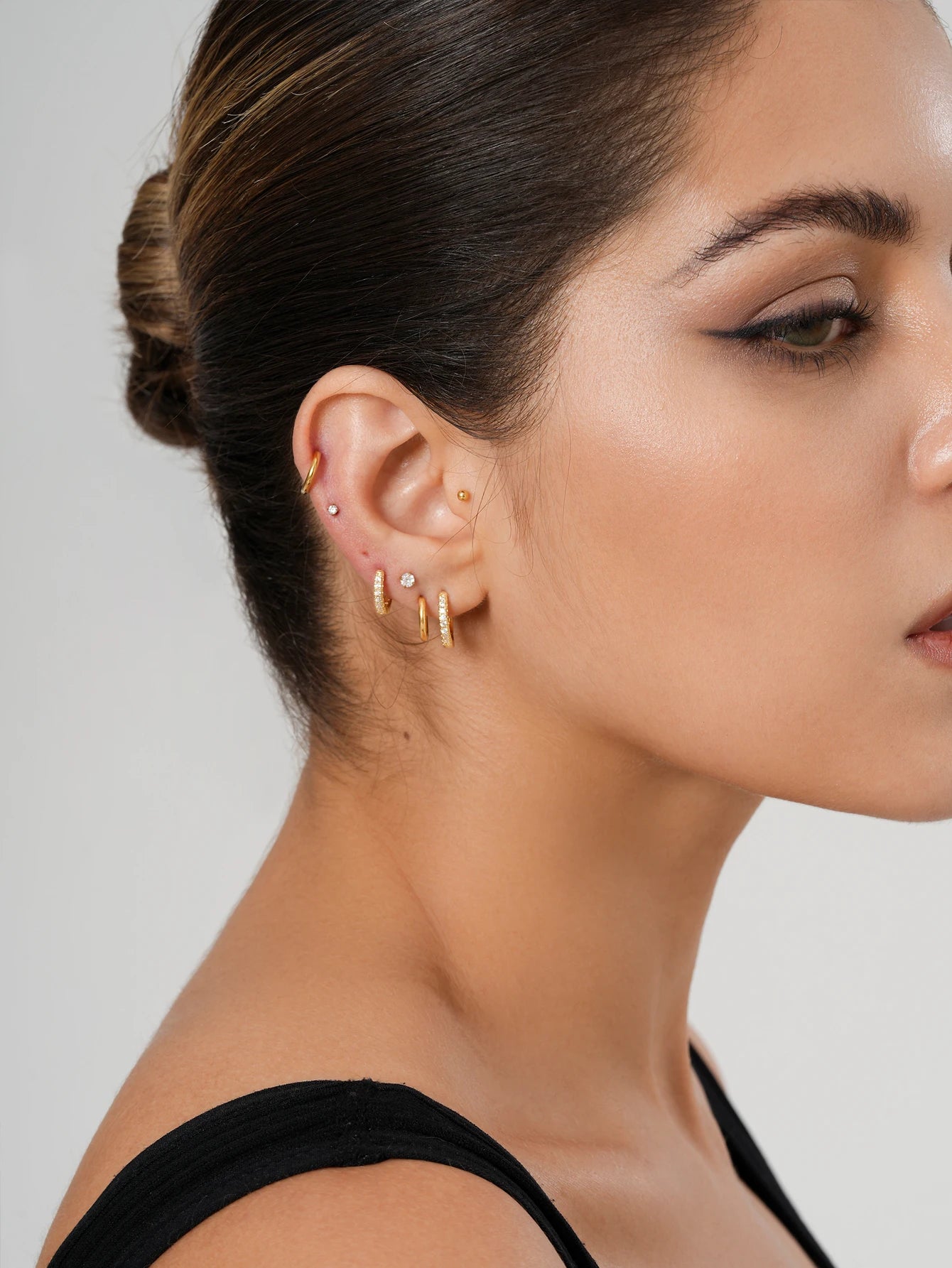 Small Gold Hoop Stud Earrings for Women