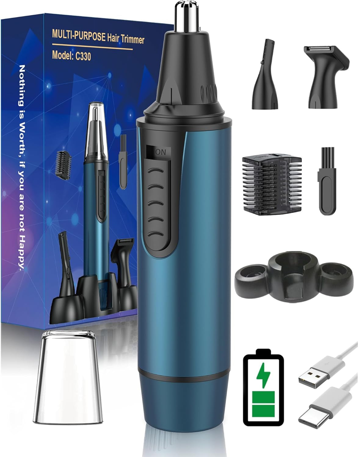 Nose Hair Trimmer for Men - Rechargeable - Waterproof