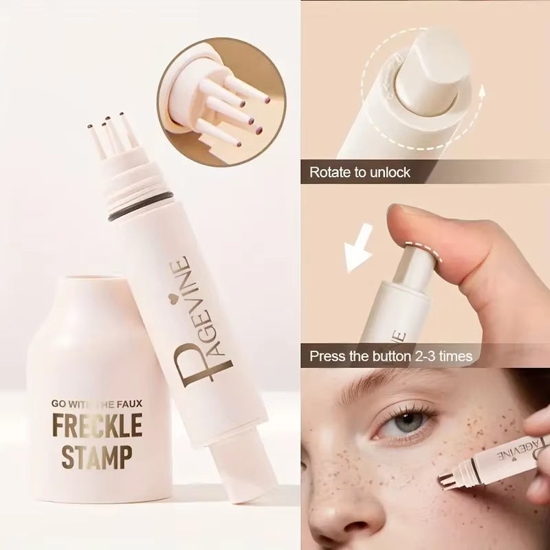 4-In-1 Natural Freckle Stamp Fast-Dry,Waterproof,Light Coverage,Temporary 