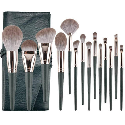 Makeup Brush Set: 14 Professional Makeup Brush Set Plant Fiber Bionic Silk