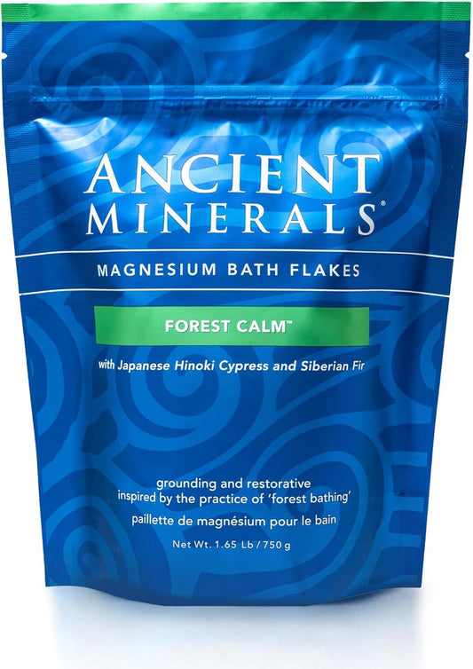 Magnesium Bath Flakes Forest Calm - Resealable Magnesium Bag of Epsom Bath Salt 