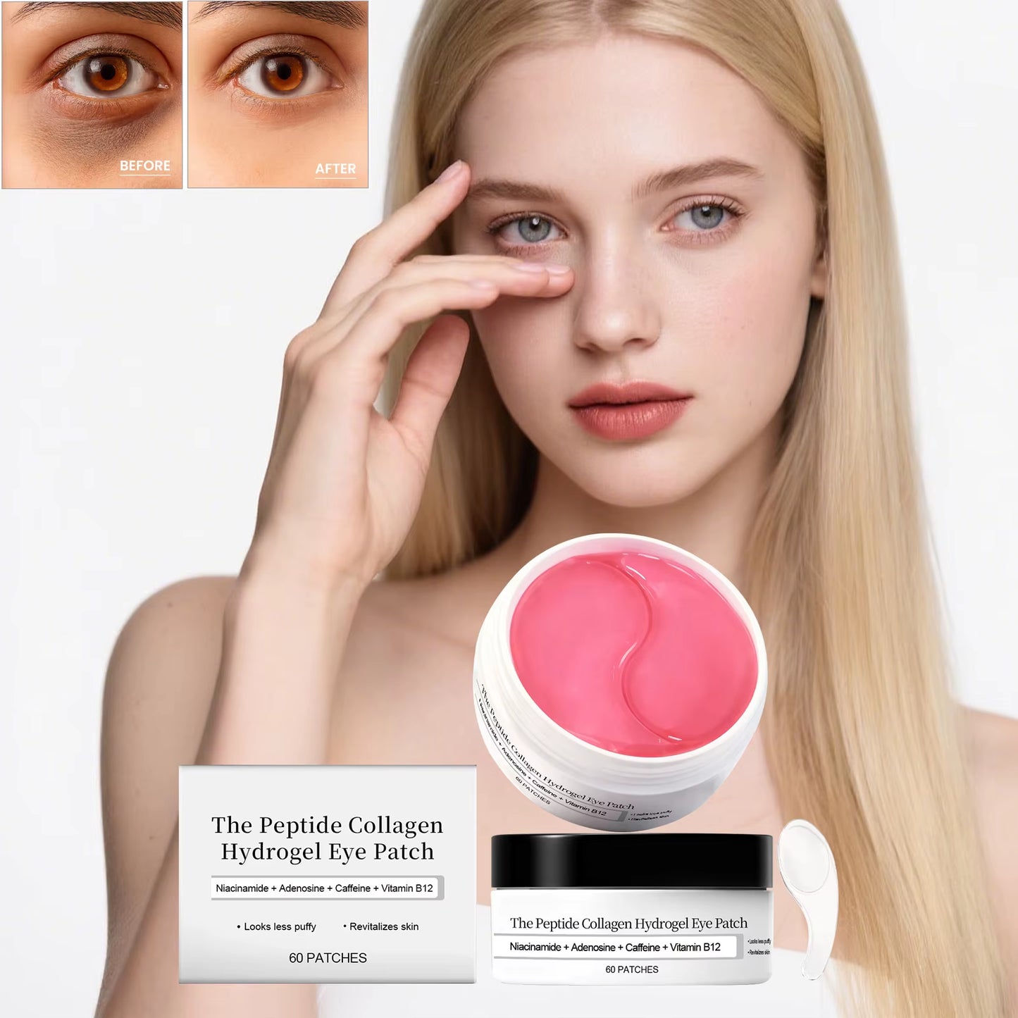 Peptide Collagen Hydrogel Eye Patch Reduce Wrinkles Dark Circles