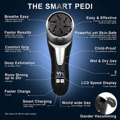 Electric Callus Remover for Feet with Vacuum, Professional Pedicure Tool, Rechargeable 