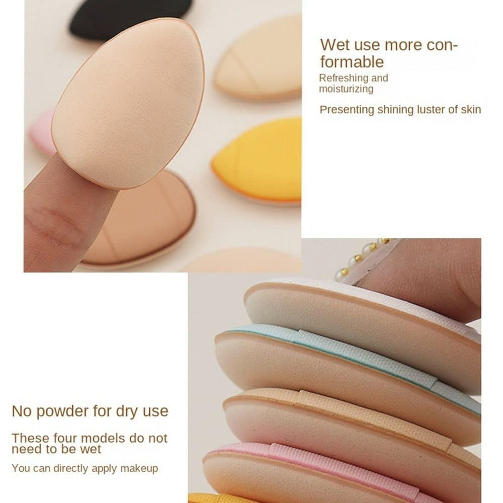 7Pcs Pink Finger Puff, Mini Makeup Sponge Puff
