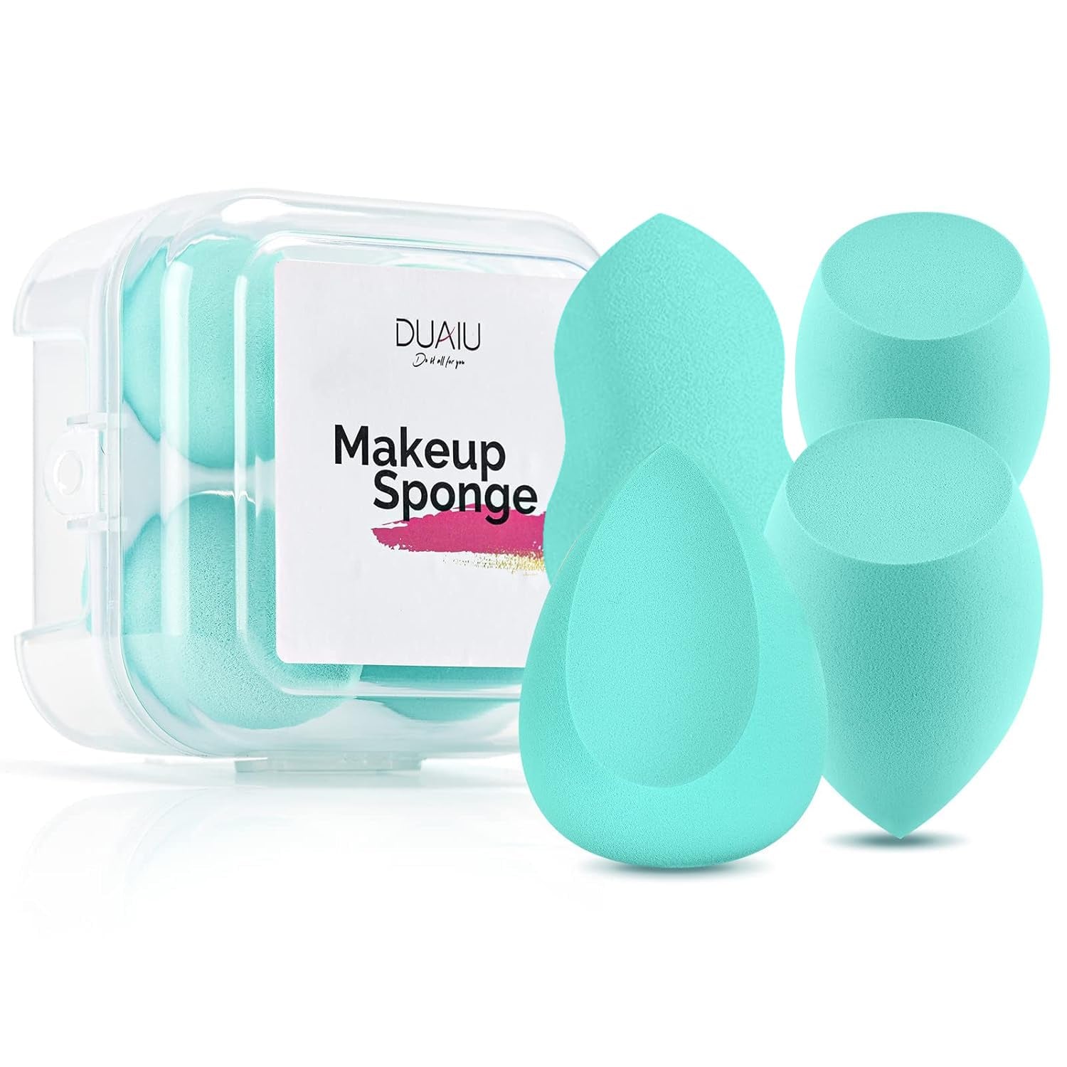 4 Pcs Makeup Sponge Set with Storage Box
