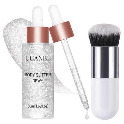 3 Pcs Face Body Glitter Liquid Highlighter - Dewy Drops 