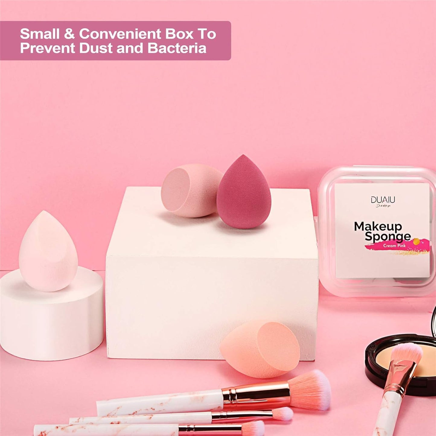4 Pcs Makeup Sponge Set with Storage Box