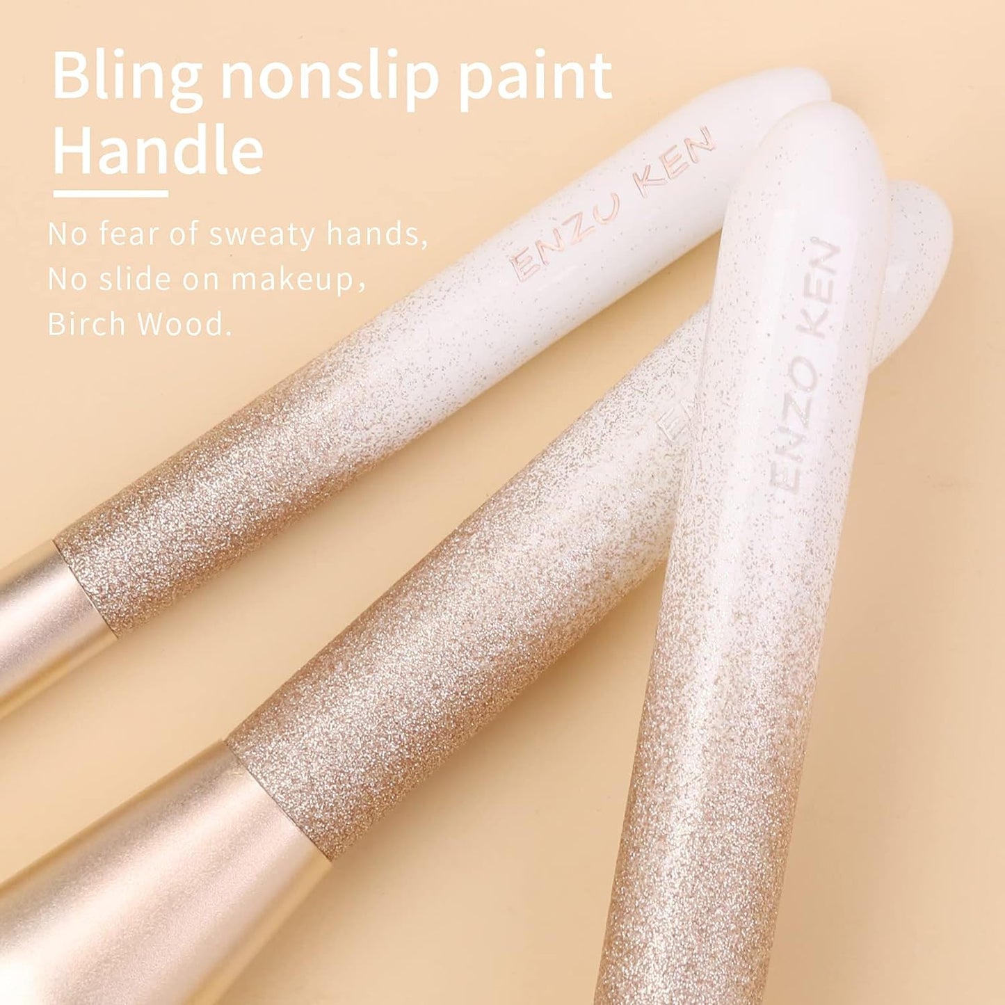 Natural Hair Makeup Brush Set Professional, Fox Hair Makeup Brushes Set with Case