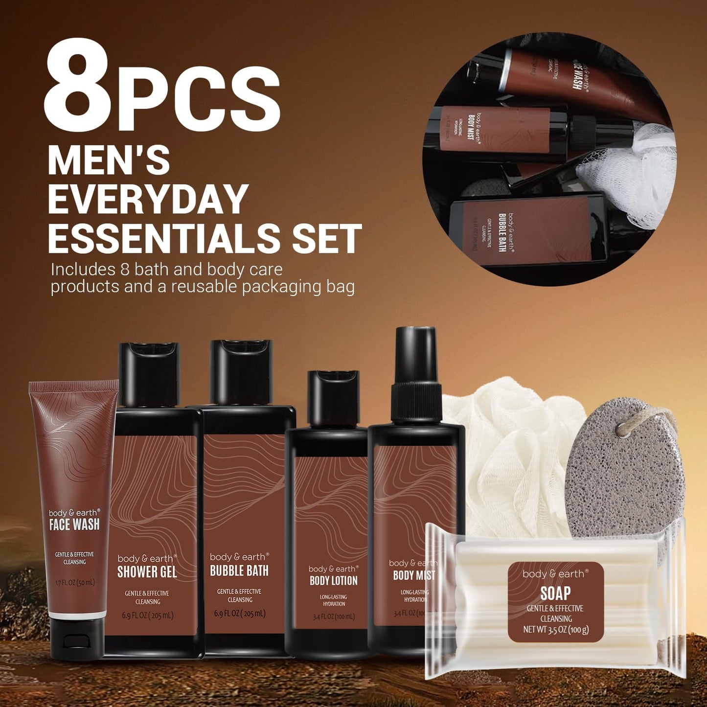 Bath and Body Wash Sets for Men 