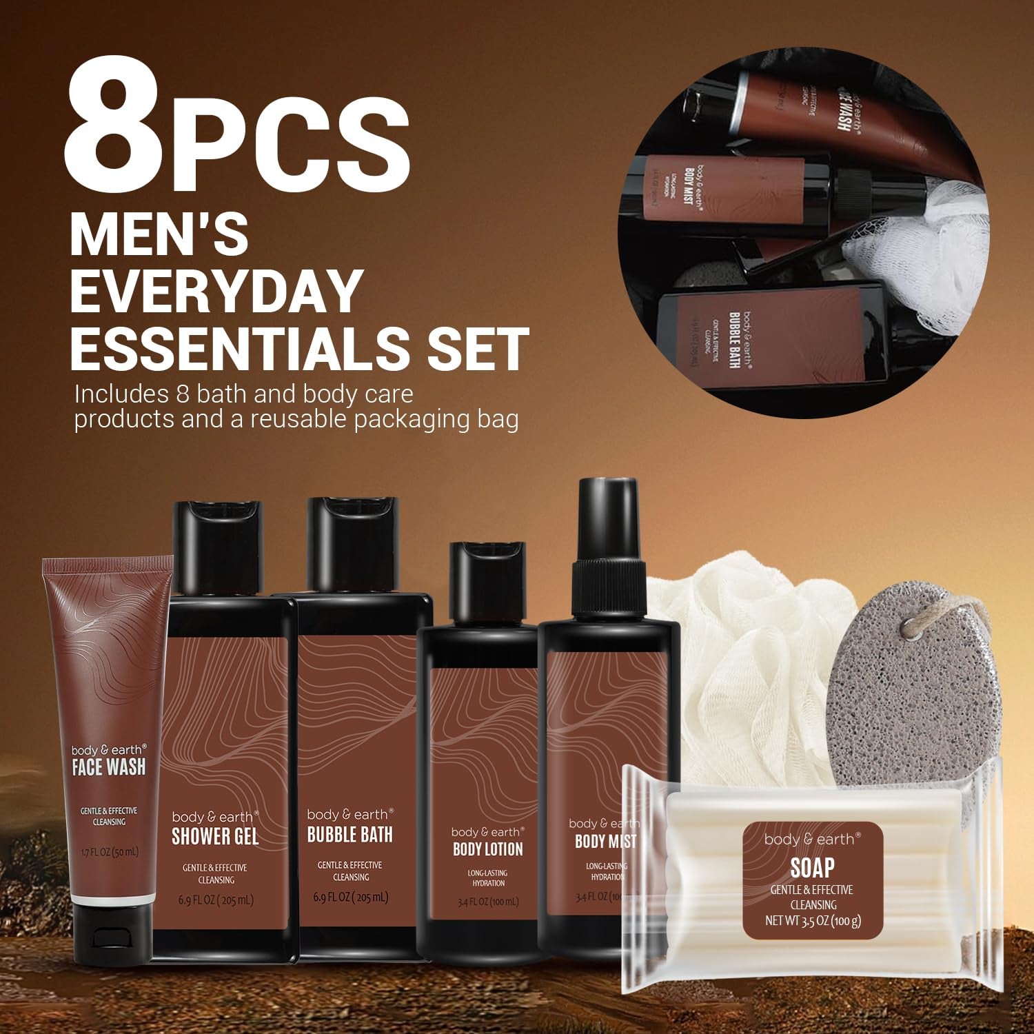 Bath and Body Wash Sets for Men 