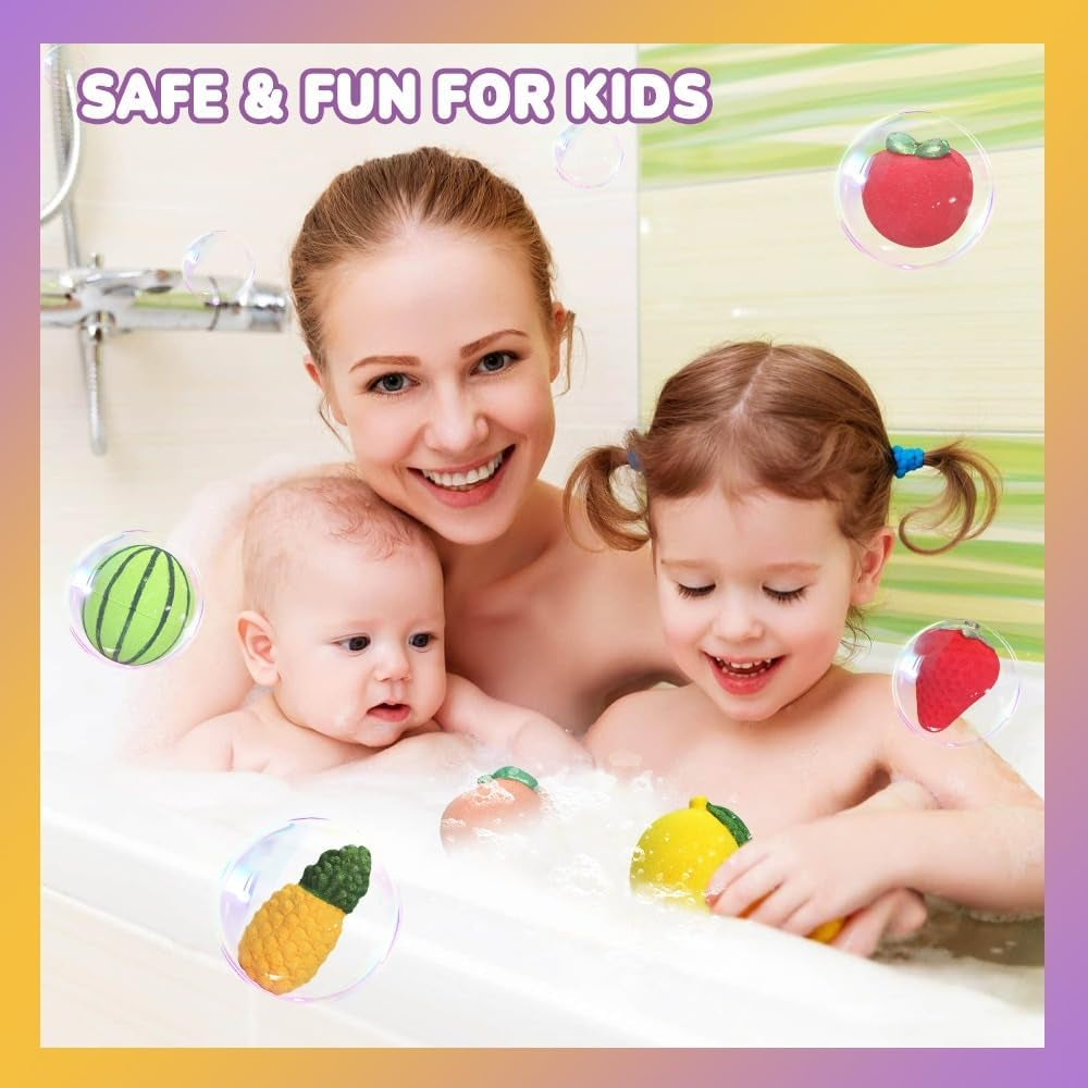 Fruit Family Bath Bomb Set - All Natural Scented 