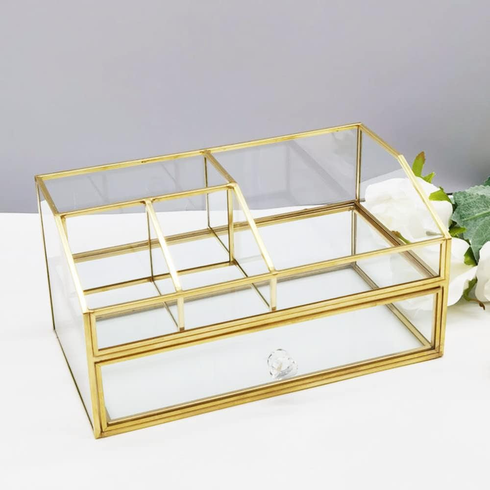Glass Makeup Brush Holder, Jewelry Display Box