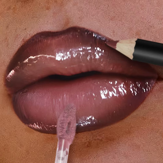  Glossy Lip Set, Shimmer Lip Gloss + Lip Oil + Lip Liner