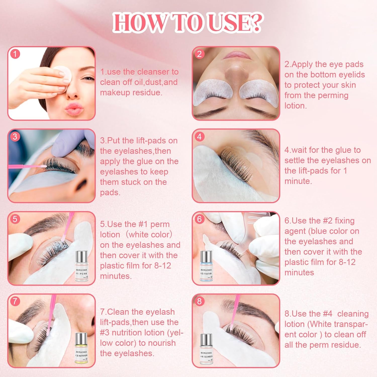  Lash Lift Kit Eyelash Perm Kit, Professional Eyelash Curling Lash Extension Set