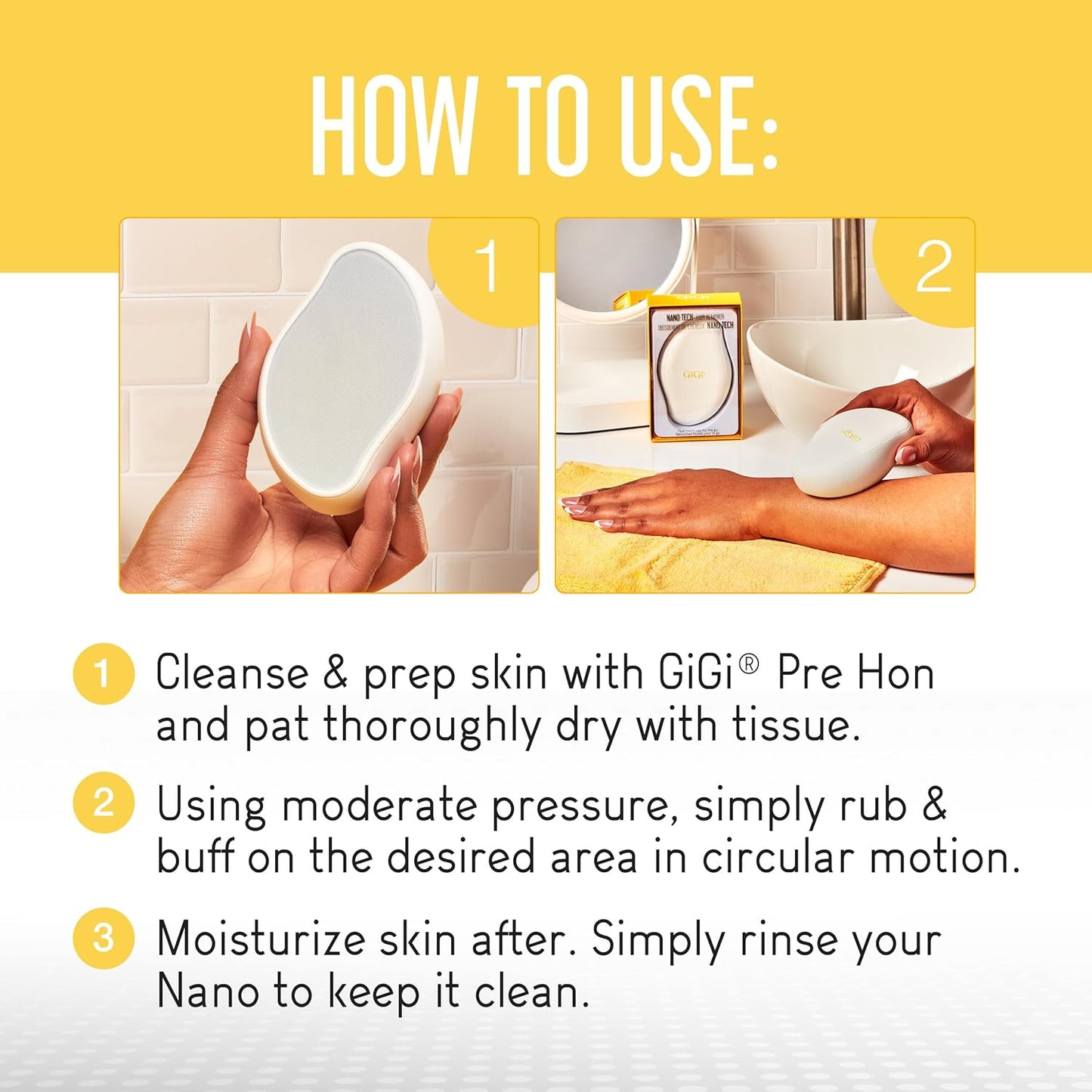 Nano Tech Crystal Hair Remover – Painless Reusable Hair Removal Tool for Legs, Arms & Bikini, Exfoliating Nano Hair Eraser for Women