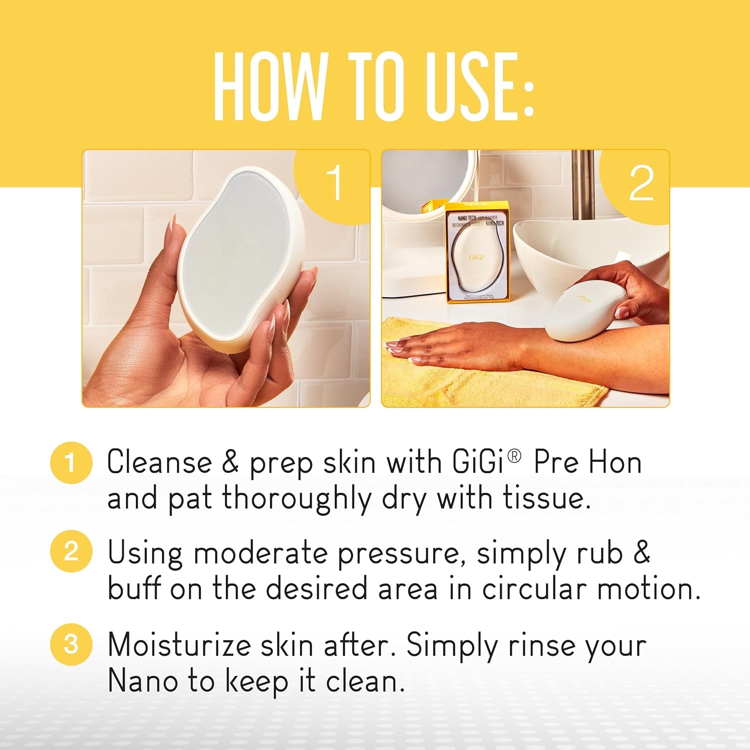 Nano Tech Crystal Hair Remover – Painless Reusable Hair Removal Tool for Legs, Arms & Bikini, Exfoliating Nano Hair Eraser for Women