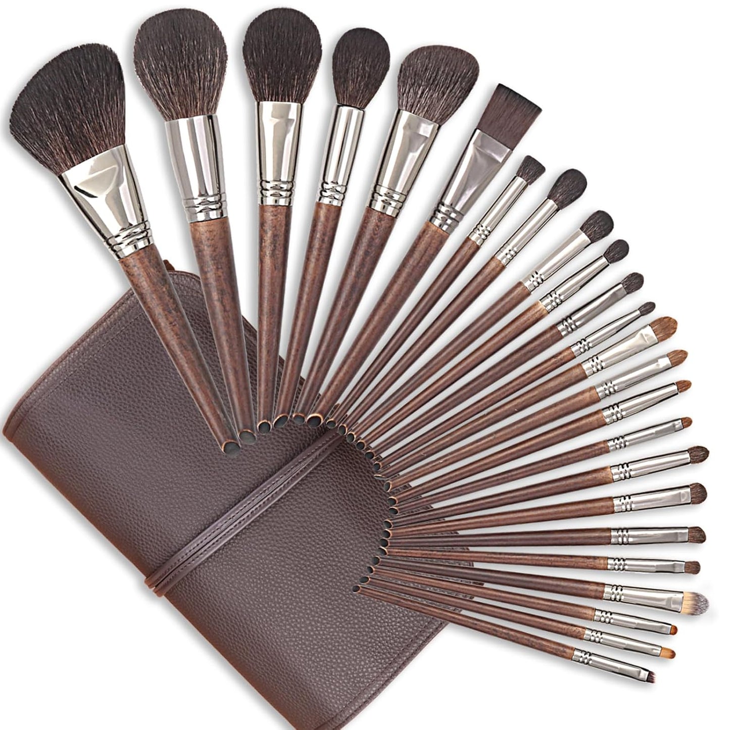Natural Goat Hair Makeup Brush Set with Case