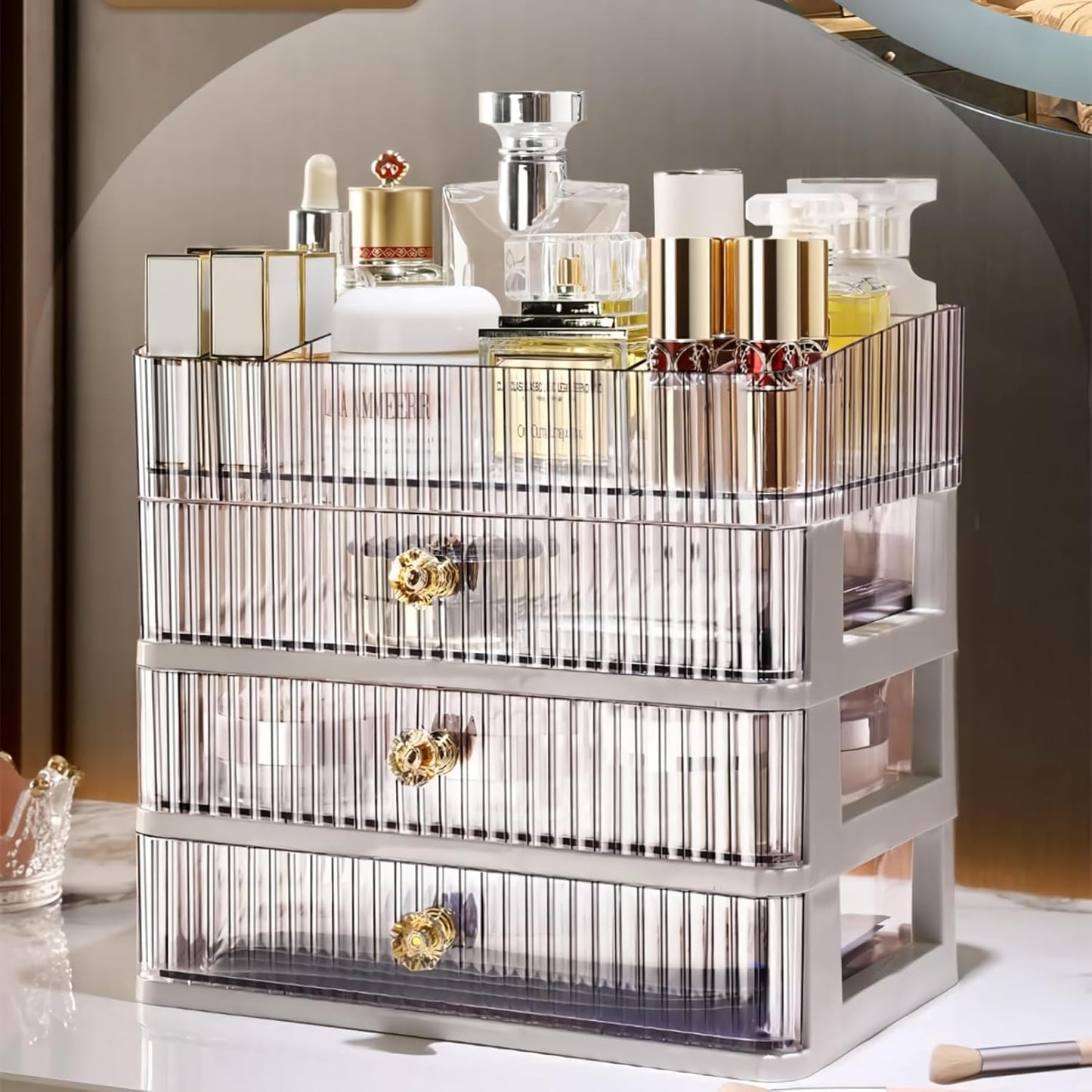Clear Makeup Organizer with 3 Drawers, Great for Cosmetics, Skincare,  And Perfume