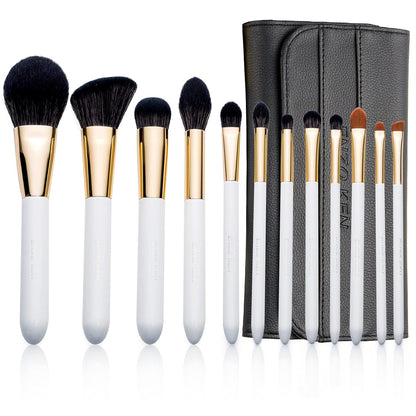 Natural Hair Makeup Brush Set Professional, Fox Hair Makeup Brushes Set with Case