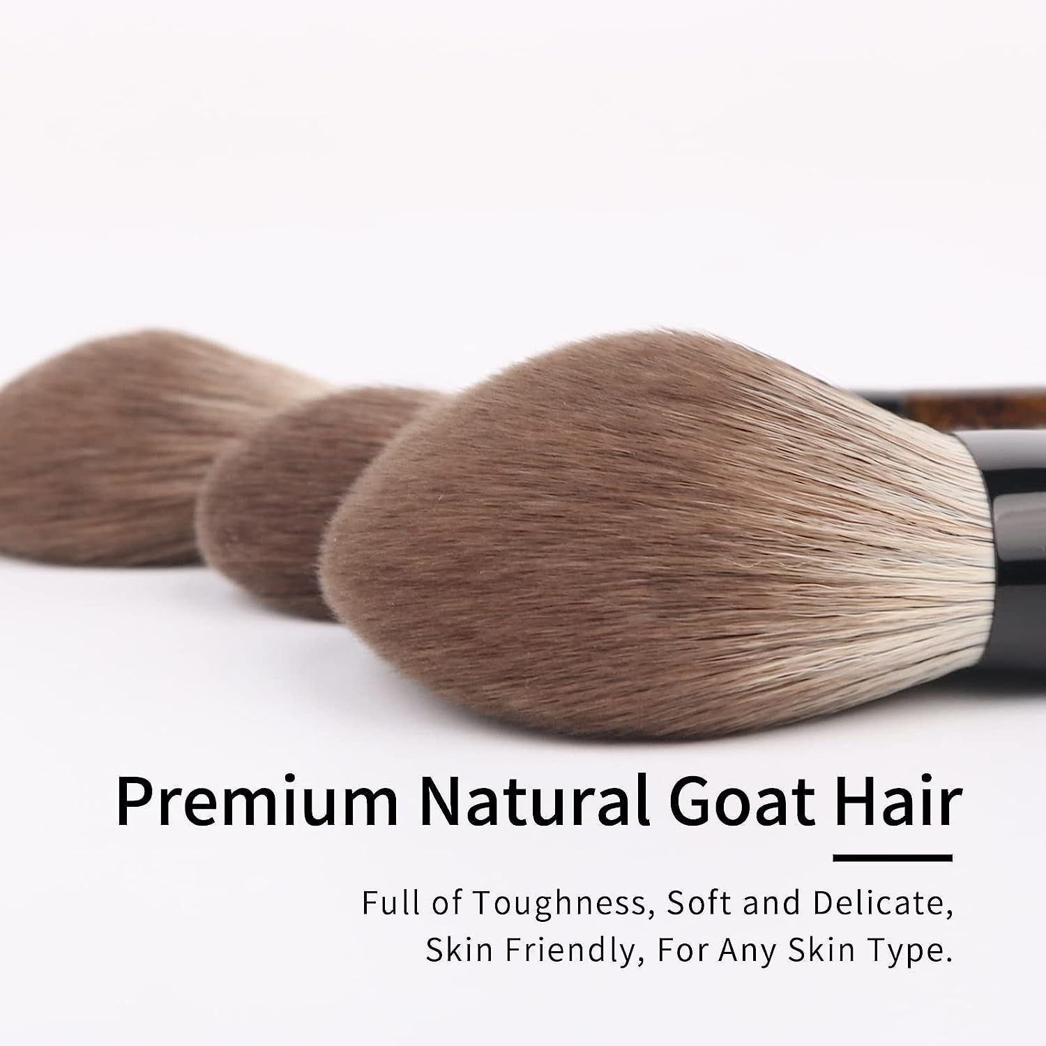 Natural Goat Hair Makeup Brush Set with Case