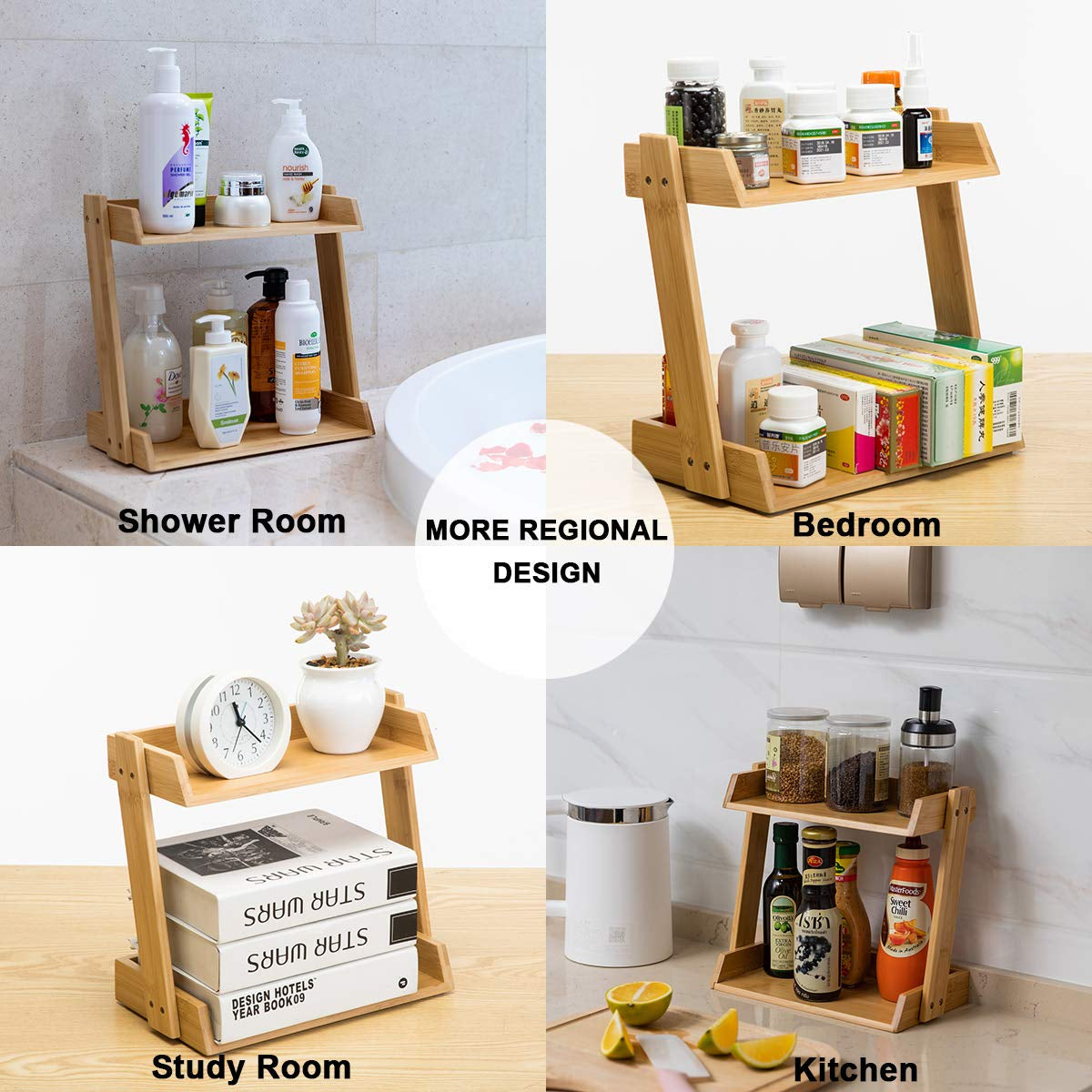 Bamboo Makeup & Countertop Organizer