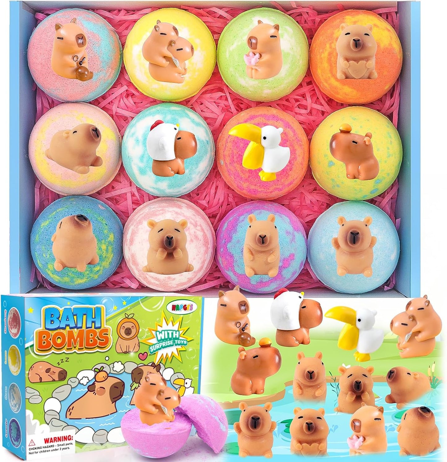  Organic Bath Bombs for Kids with Surprise inside