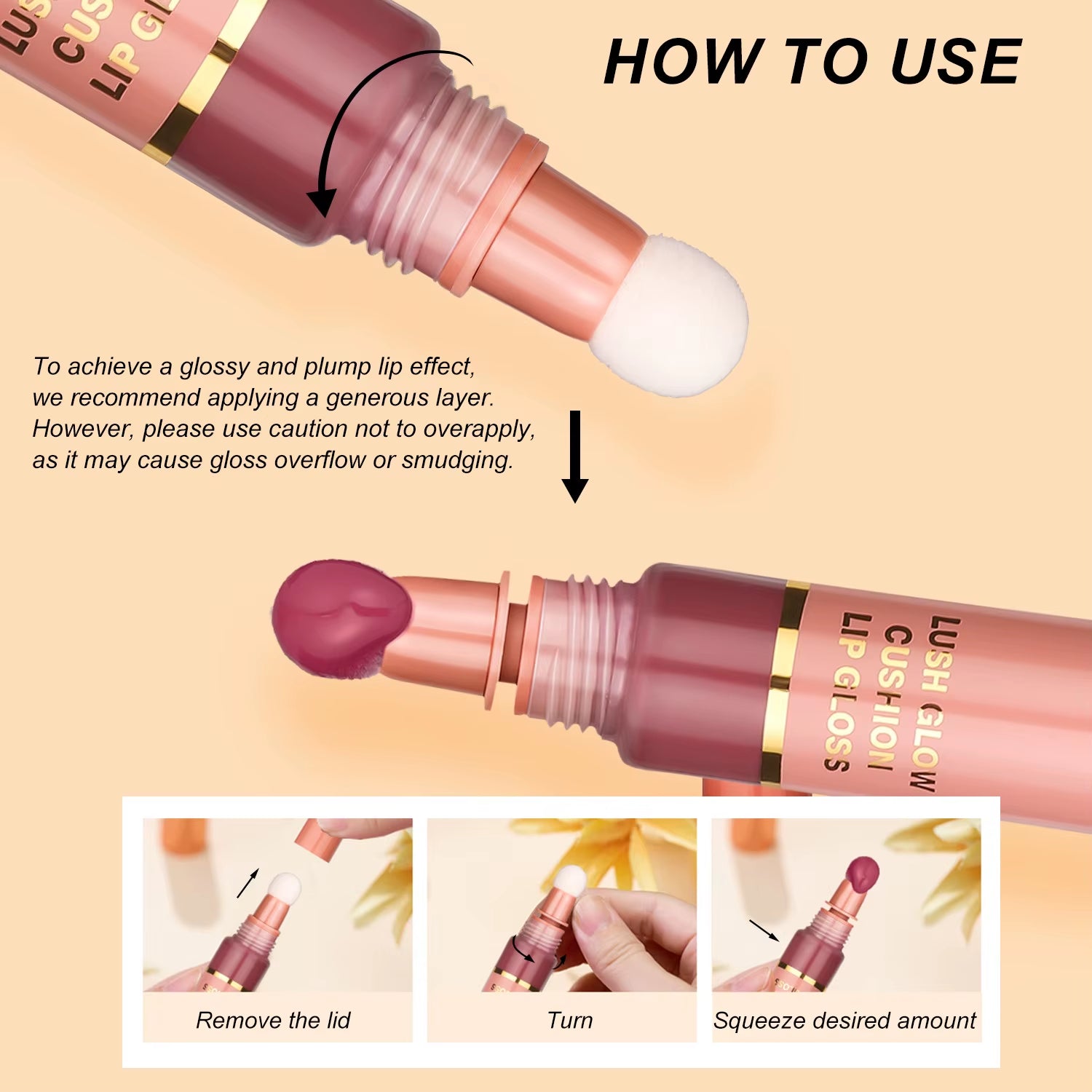 6 Color Brightening Lip Color - Moisturizing Lip Glaze