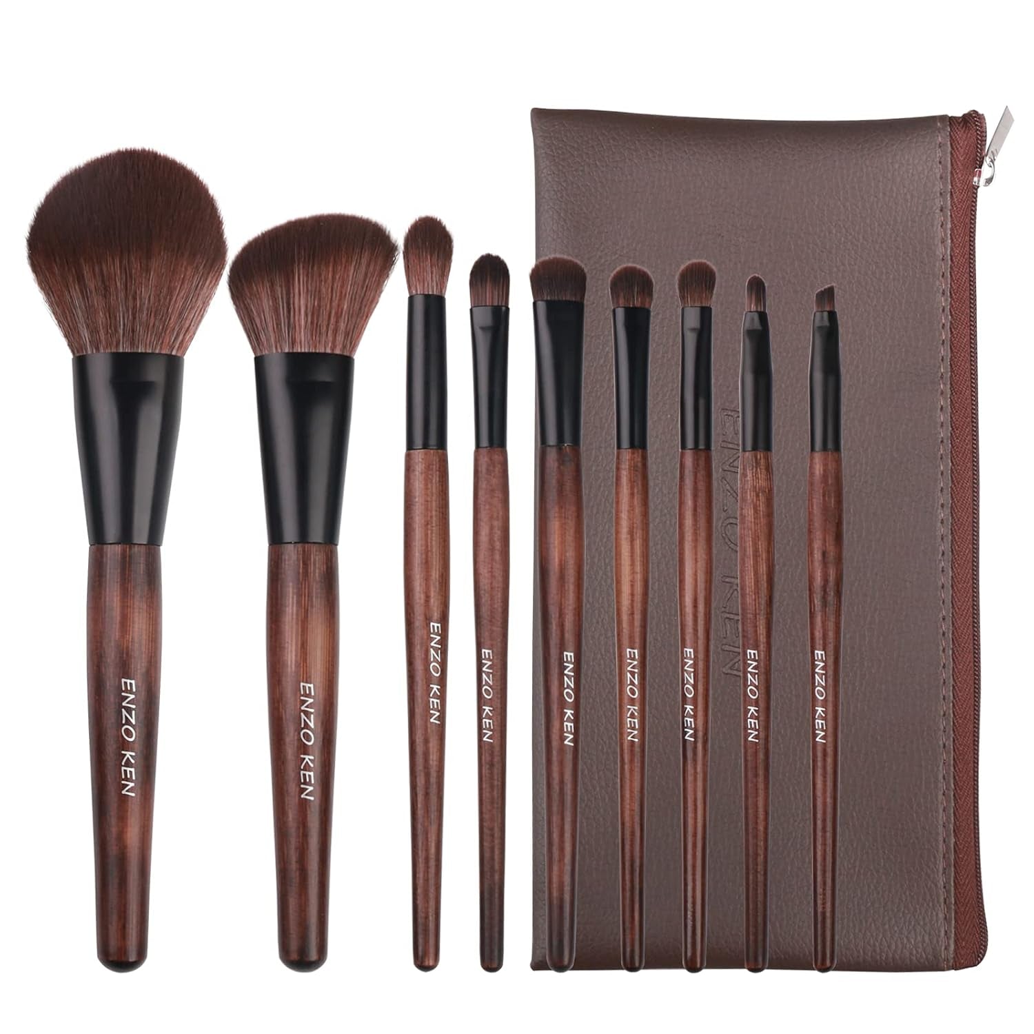 Natural Goat Hair Makeup Brush Set with Case