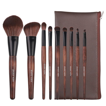 Natural Goat Hair Makeup Brush Set with Case