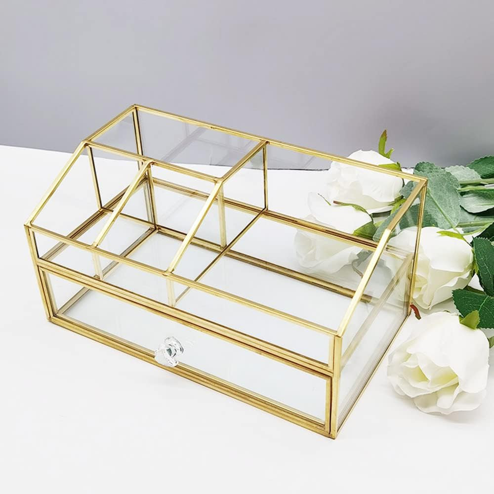 Glass Makeup Brush Holder, Jewelry Display Box