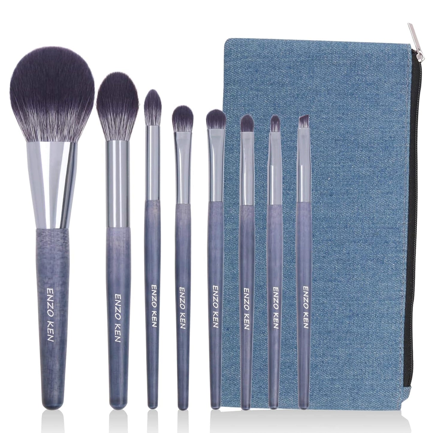 Natural Hair Makeup Brush Set Professional, Fox Hair Makeup Brushes Set with Case