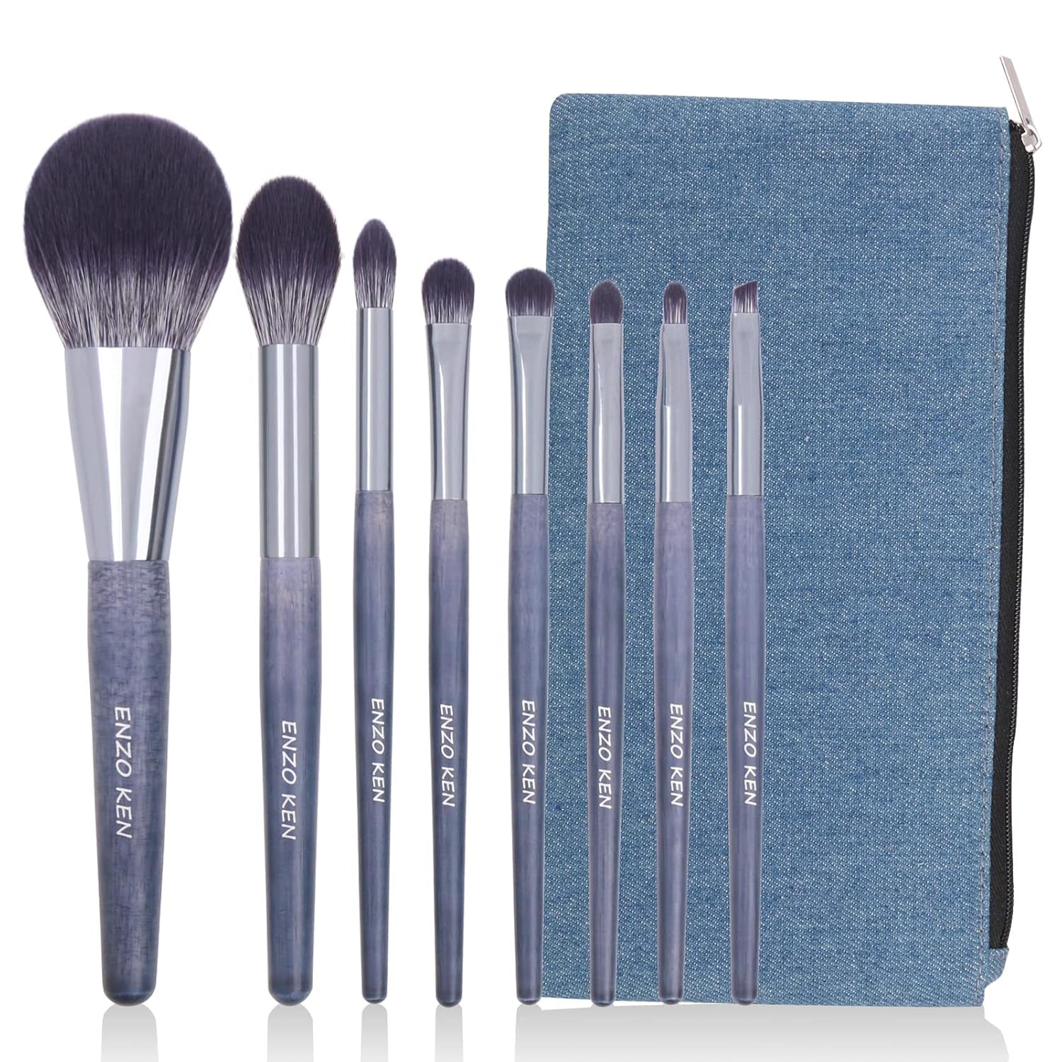 Natural Hair Makeup Brush Set Professional, Fox Hair Makeup Brushes Set with Case