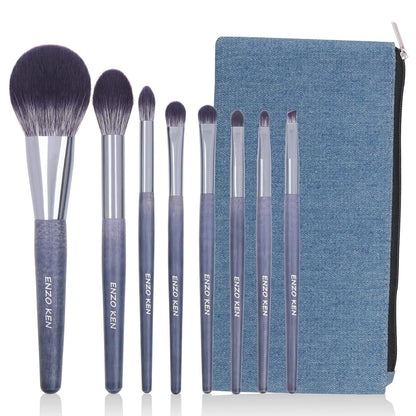 Natural Hair Makeup Brush Set Professional, Fox Hair Makeup Brushes Set with Case