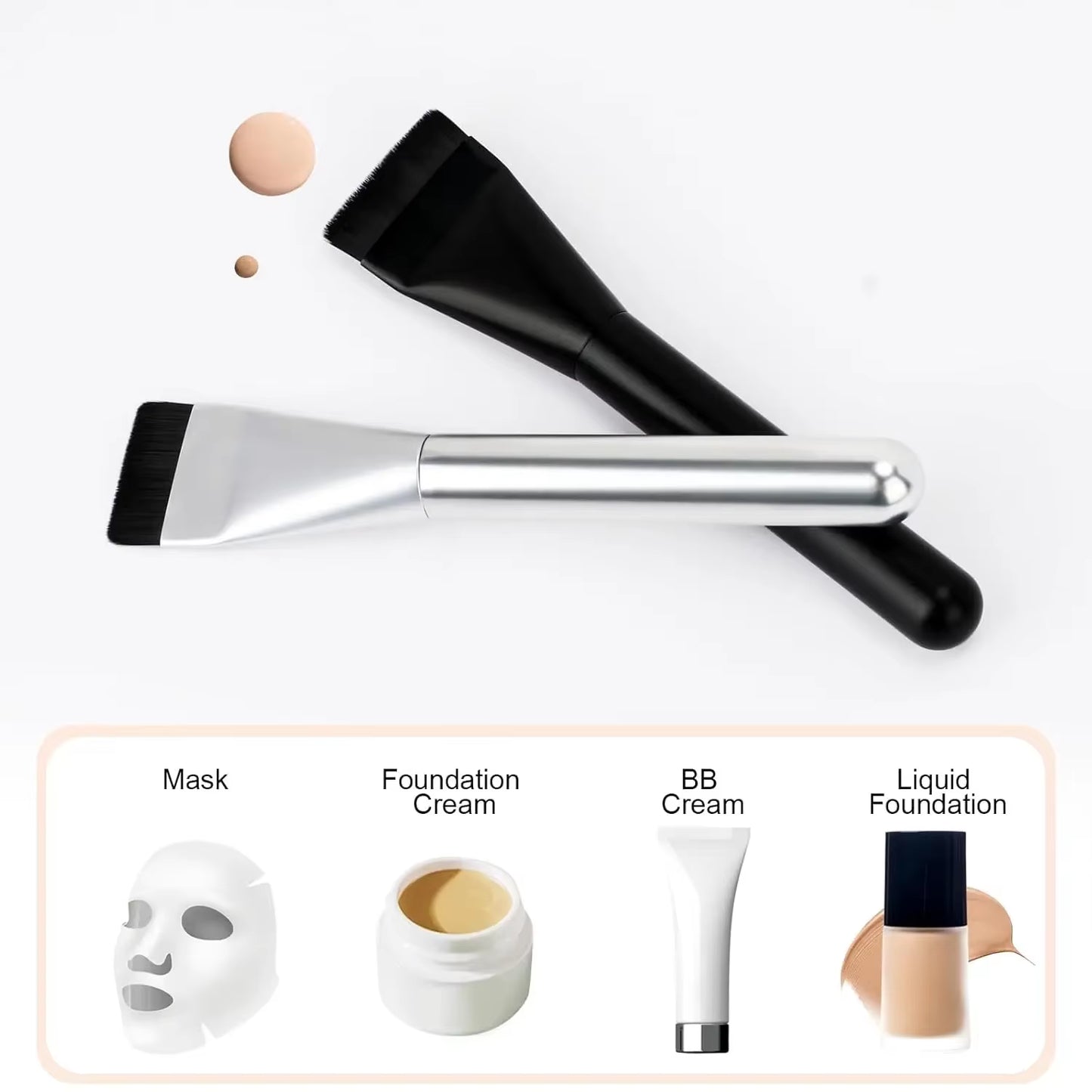Flat Foundation Brush, Mask Brush, Makeup Spatula, Liquid Foundation Brush