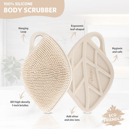 Silicone Body Scrubber, Gentle Exfoliating Scrubber for Sensitive Skin