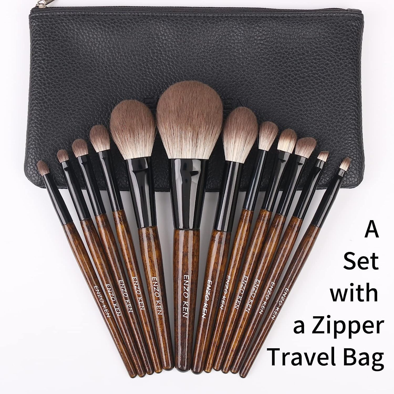 Natural Goat Hair Makeup Brush Set with Case