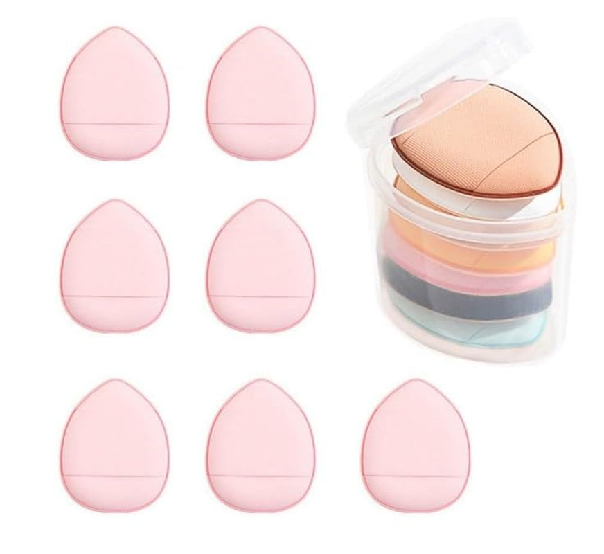7Pcs Pink Finger Puff, Mini Makeup Sponge Puff