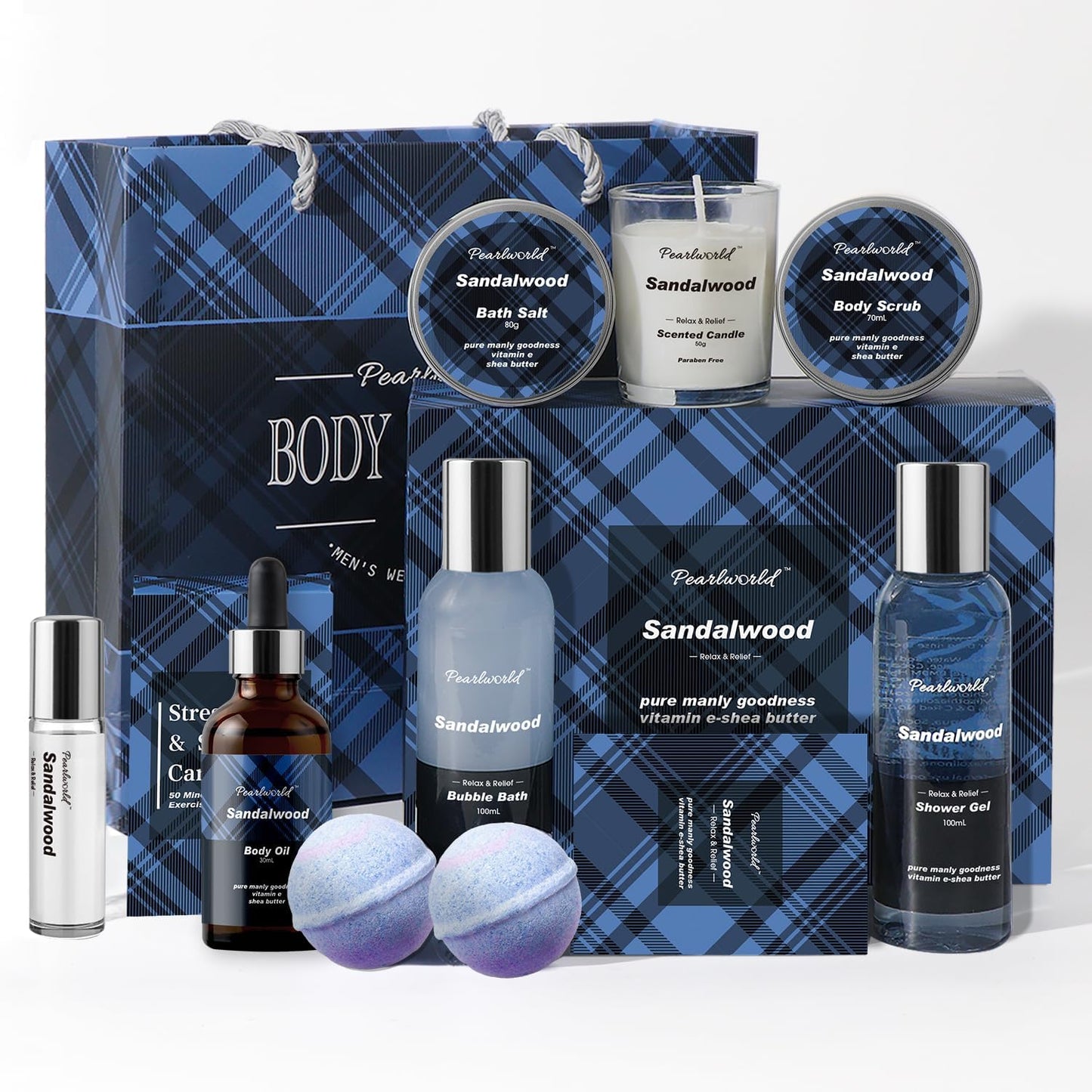 Bath Set with Ocean Scented Spa Gifts for Men
